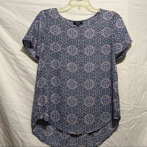 EUC Blue and pink paisley blouse